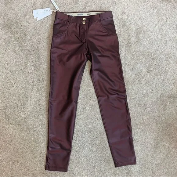 FREDDY WR.UP metallic leggings pants deep purple Sz M